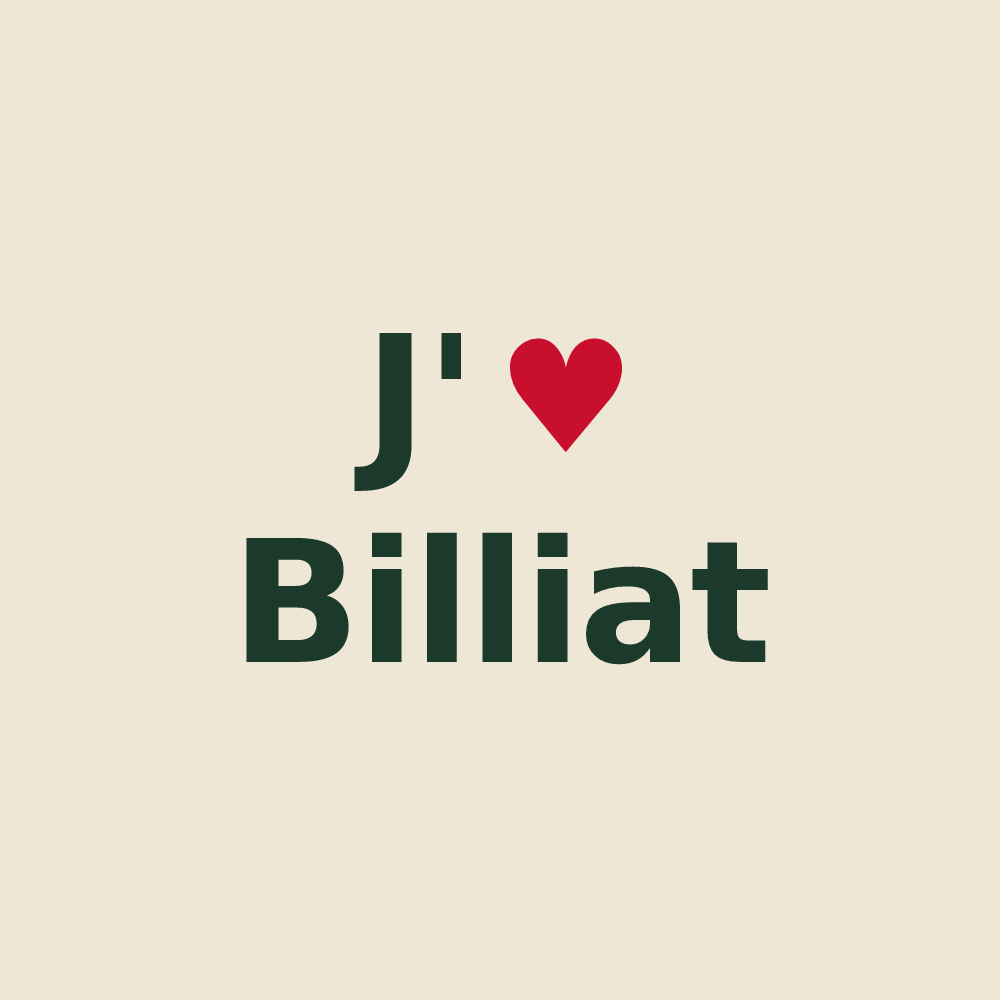 Tote bag personnalisé Billiat — design J'aime Billiat