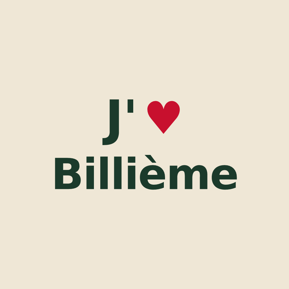 Tote bag personnalisé Billième — design J'aime Billième