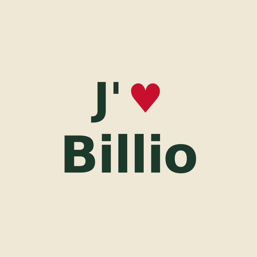 Tote bag personnalisé Billio — design J'aime Billio