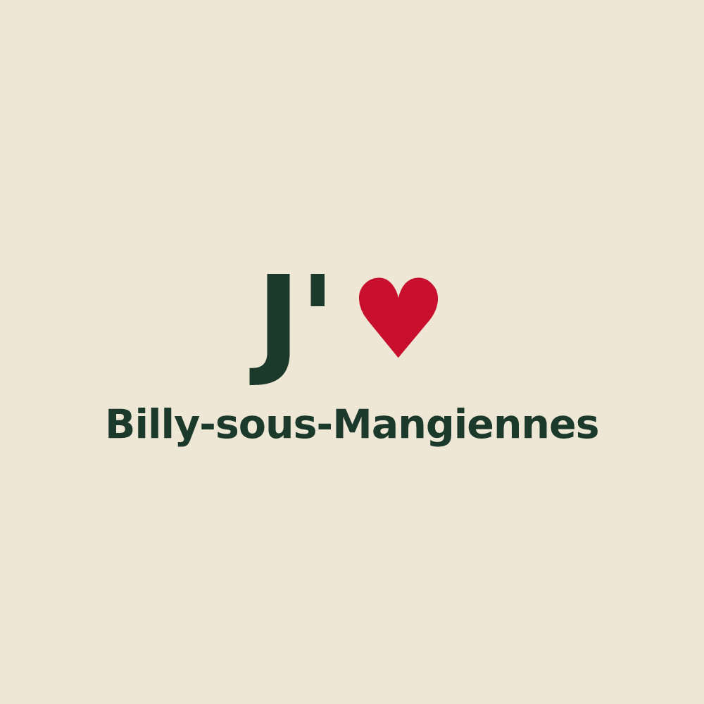 Tote bag personnalisé Billy-sous-Mangiennes — design J'aime Billy-sous-Mangiennes
