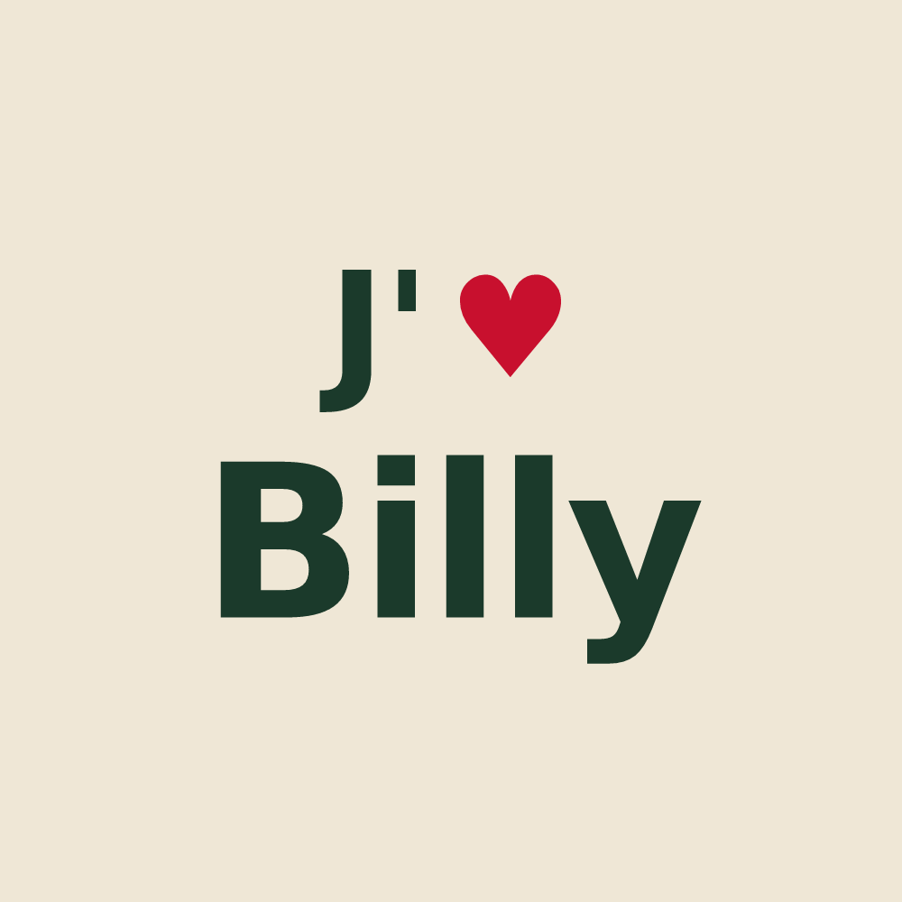 Tote bag personnalisé Billy — design J'aime Billy