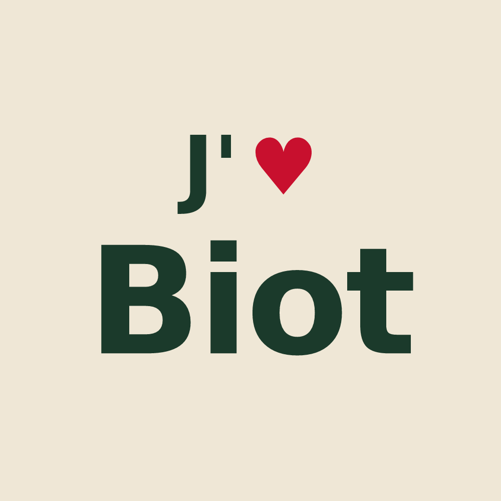 Tote bag personnalisé Biot — design J'aime Biot