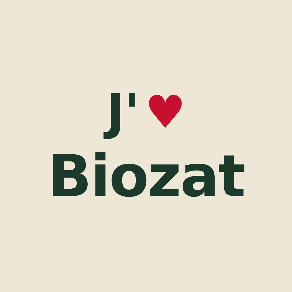 Tote bag personnalisé Biozat — design J'aime Biozat