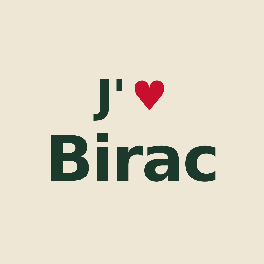 Tote bag personnalisé Birac — design J'aime Birac