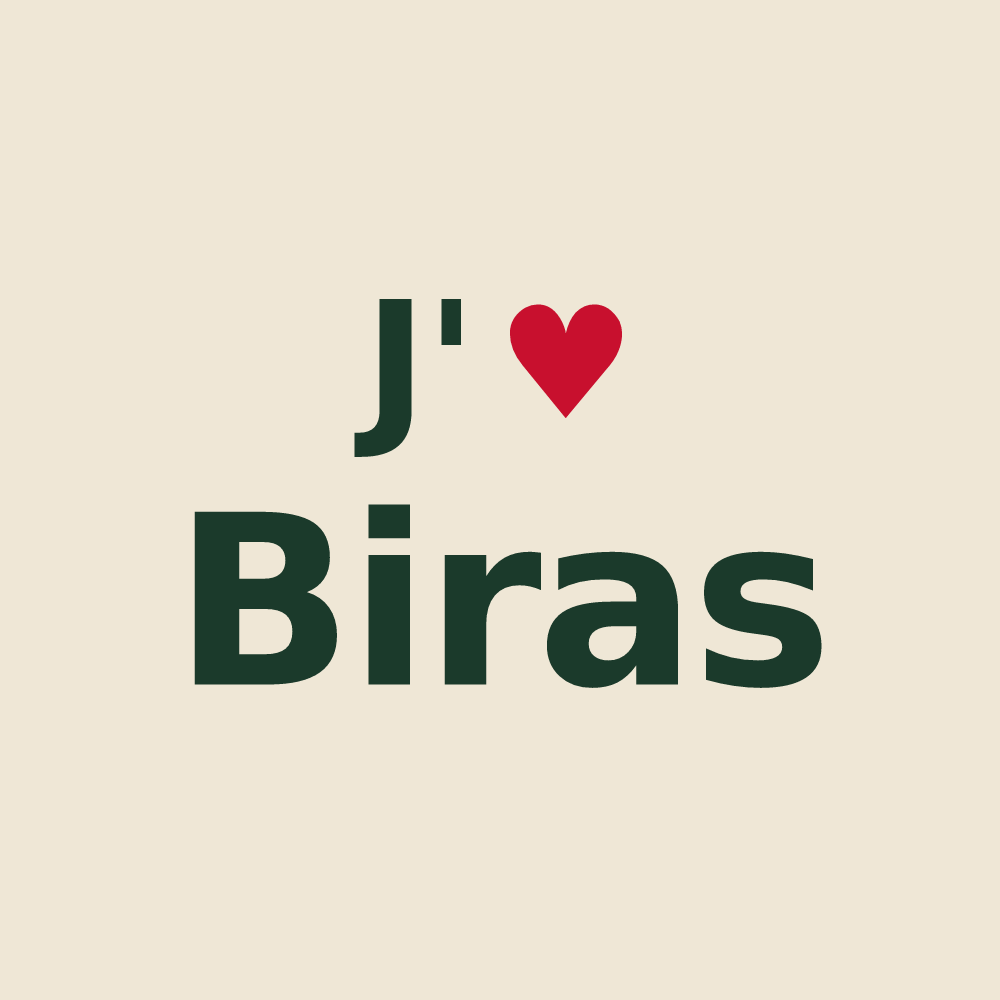 Tote bag personnalisé Biras — design J'aime Biras