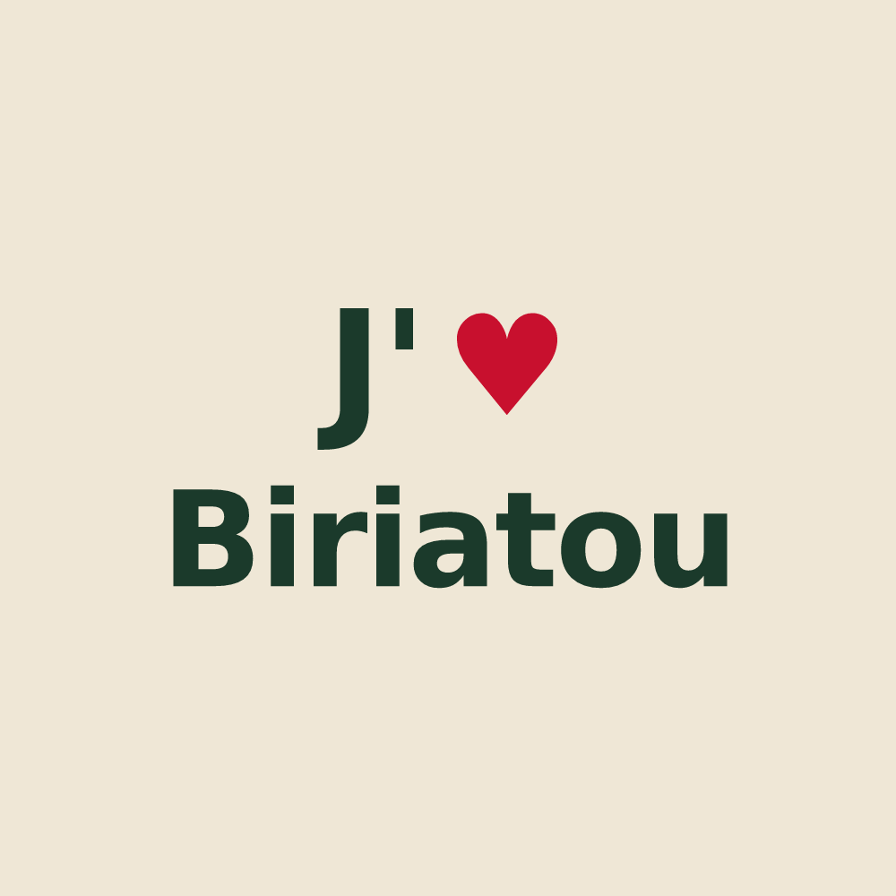 Tote bag personnalisé Biriatou — design J'aime Biriatou
