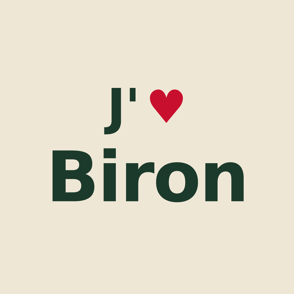 Tote bag personnalisé Biron — design J'aime Biron