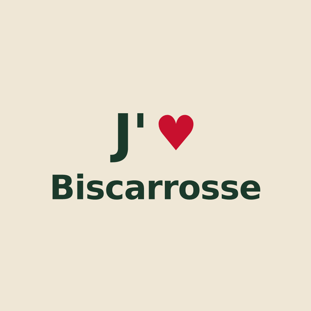 Tote bag personnalisé Biscarrosse — design J'aime Biscarrosse