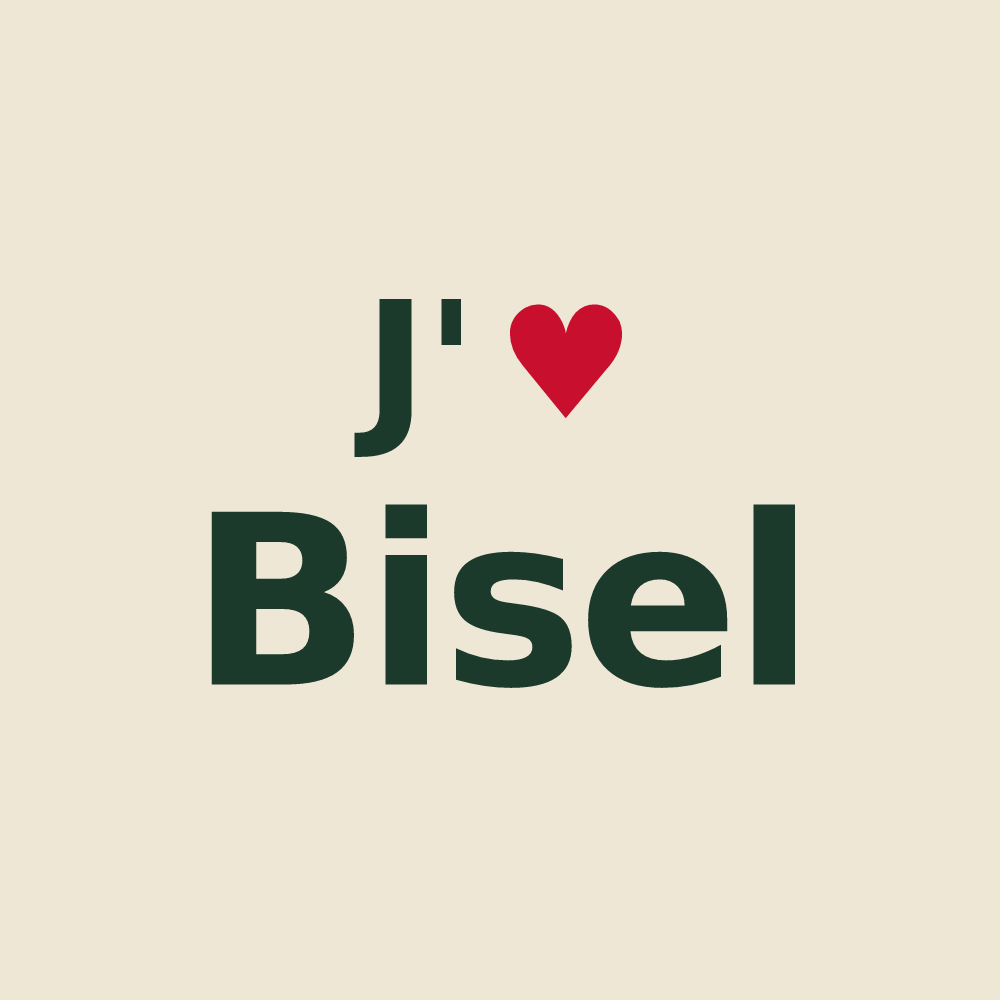 Tote bag personnalisé Bisel — design J'aime Bisel