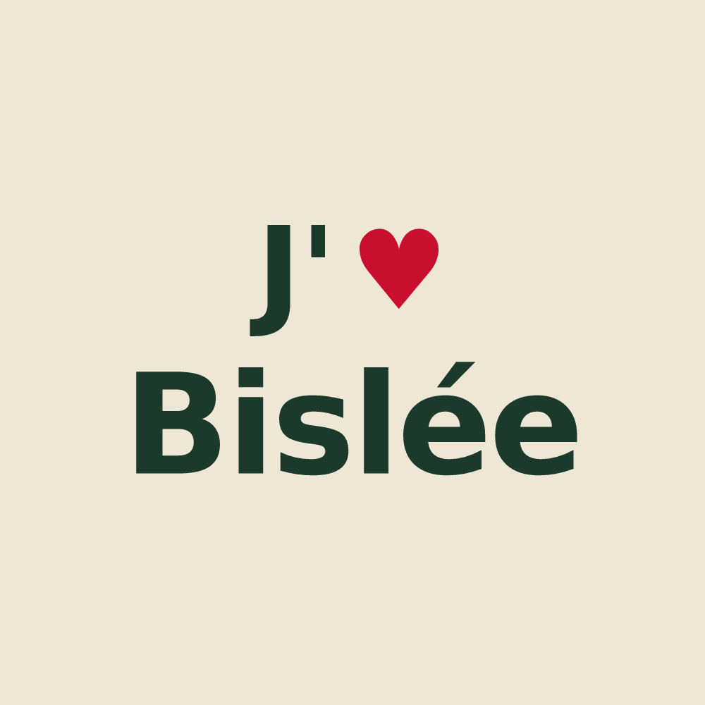 Tote bag personnalisé Bislée — design J'aime Bislée
