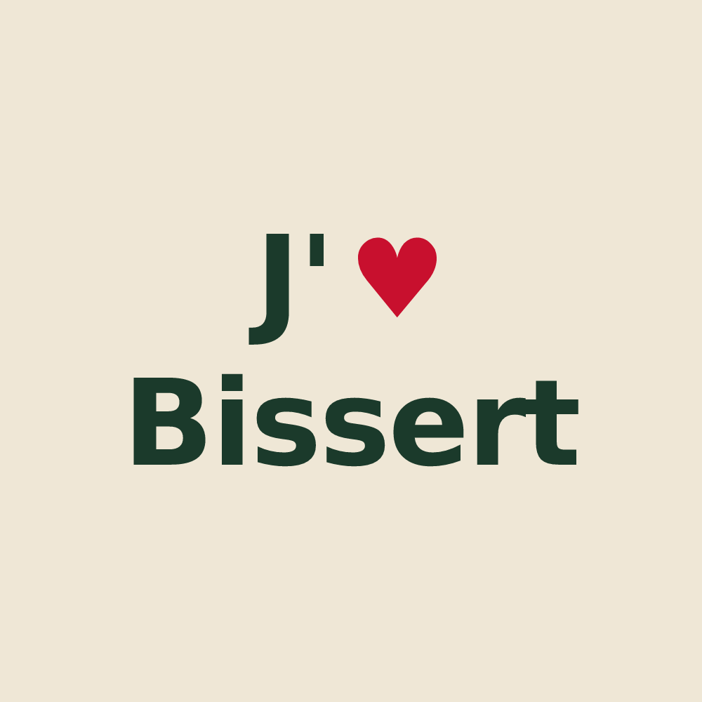 Tote bag personnalisé Bissert — design J'aime Bissert