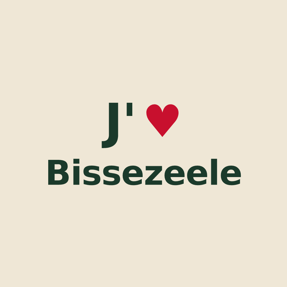 Tote bag personnalisé Bissezeele — design J'aime Bissezeele