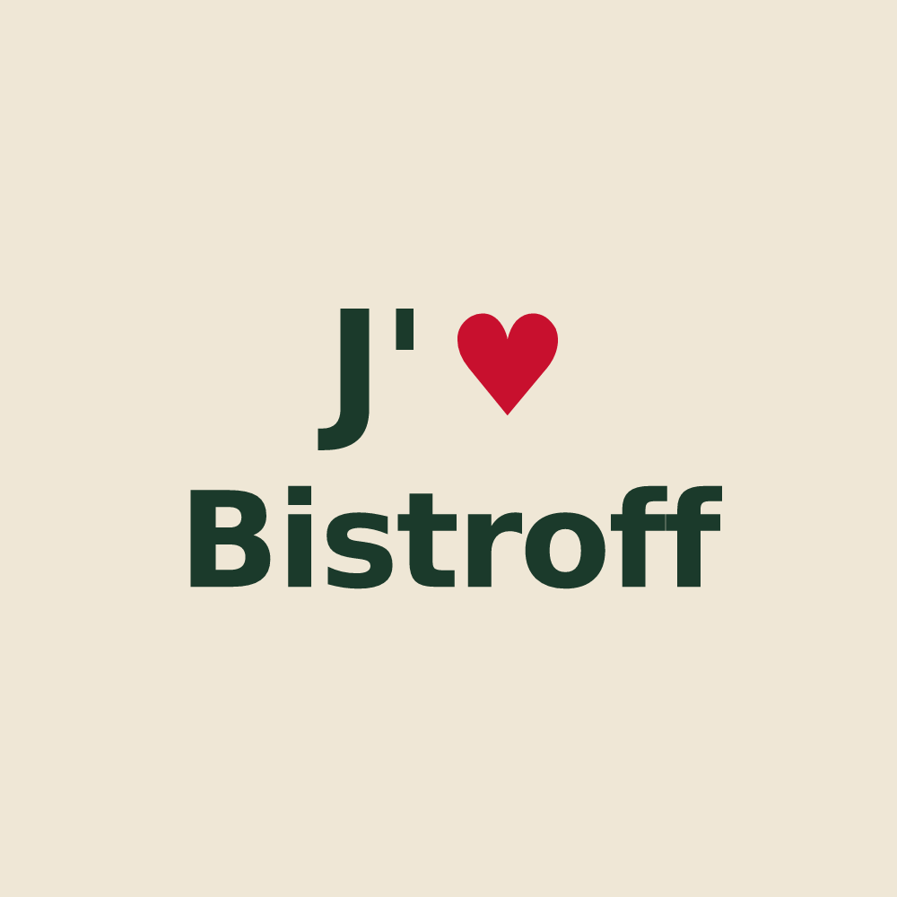 Tote bag personnalisé Bistroff — design J'aime Bistroff