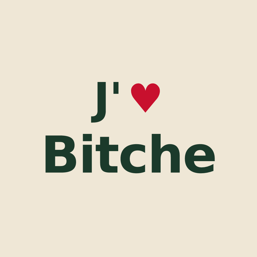Tote bag personnalisé Bitche — design J'aime Bitche
