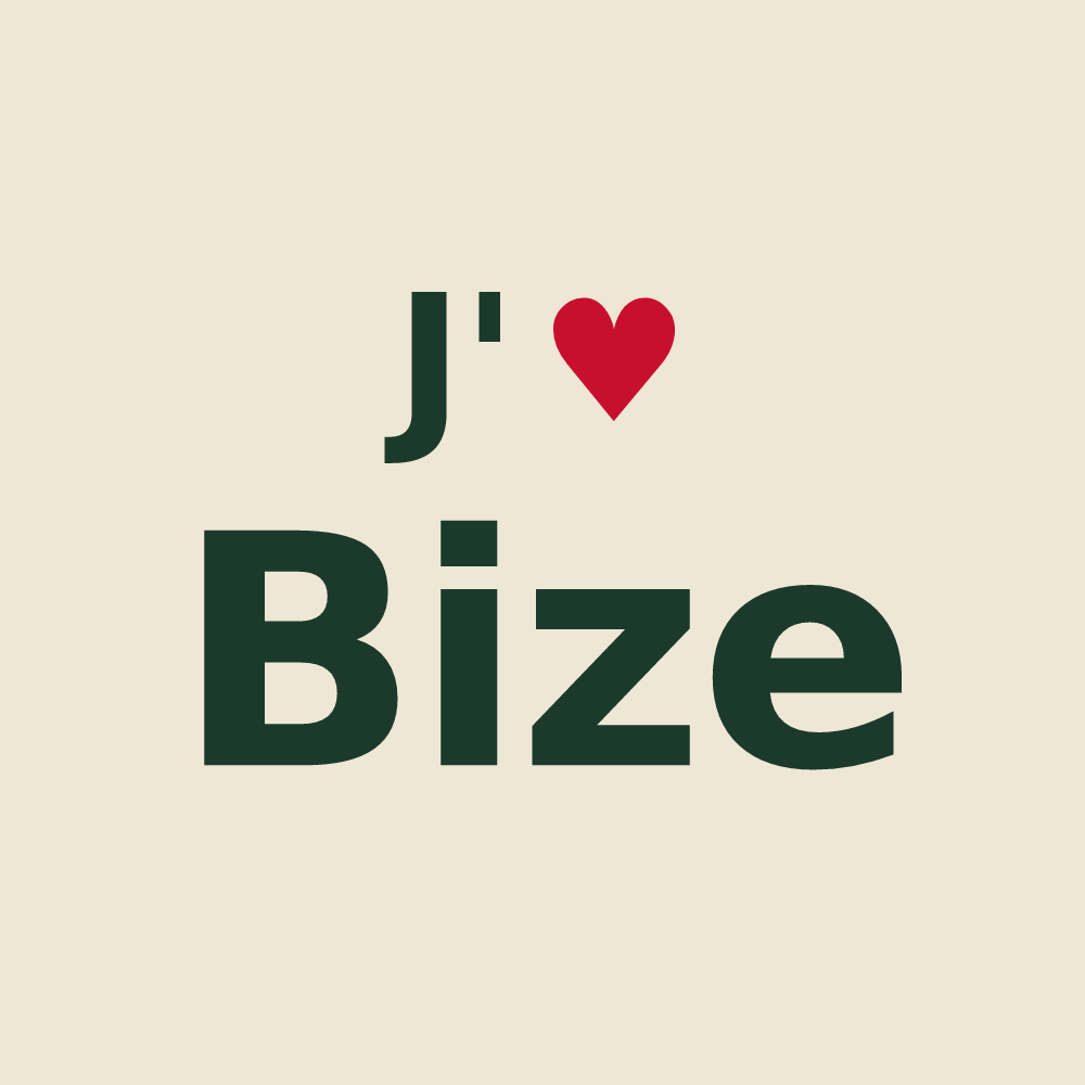 Tote bag personnalisé Bize — design J'aime Bize