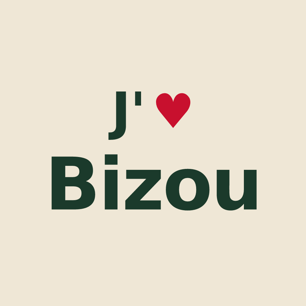 Tote bag personnalisé Bizou — design J'aime Bizou