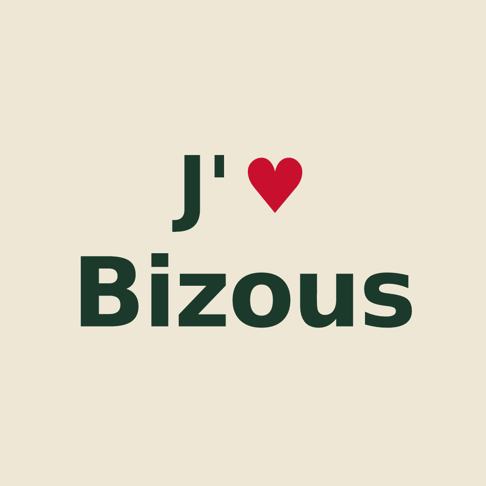 Tote bag personnalisé Bizous — design J'aime Bizous