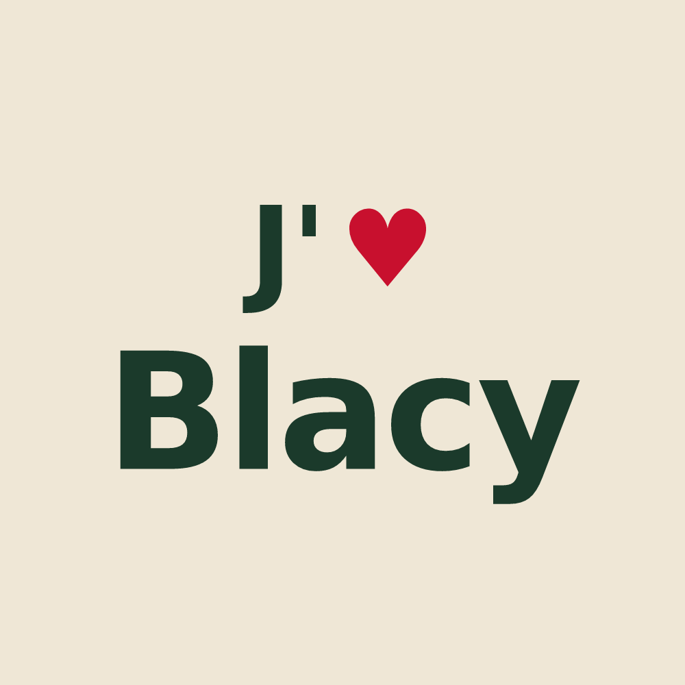 Tote bag personnalisé Blacy — design J'aime Blacy