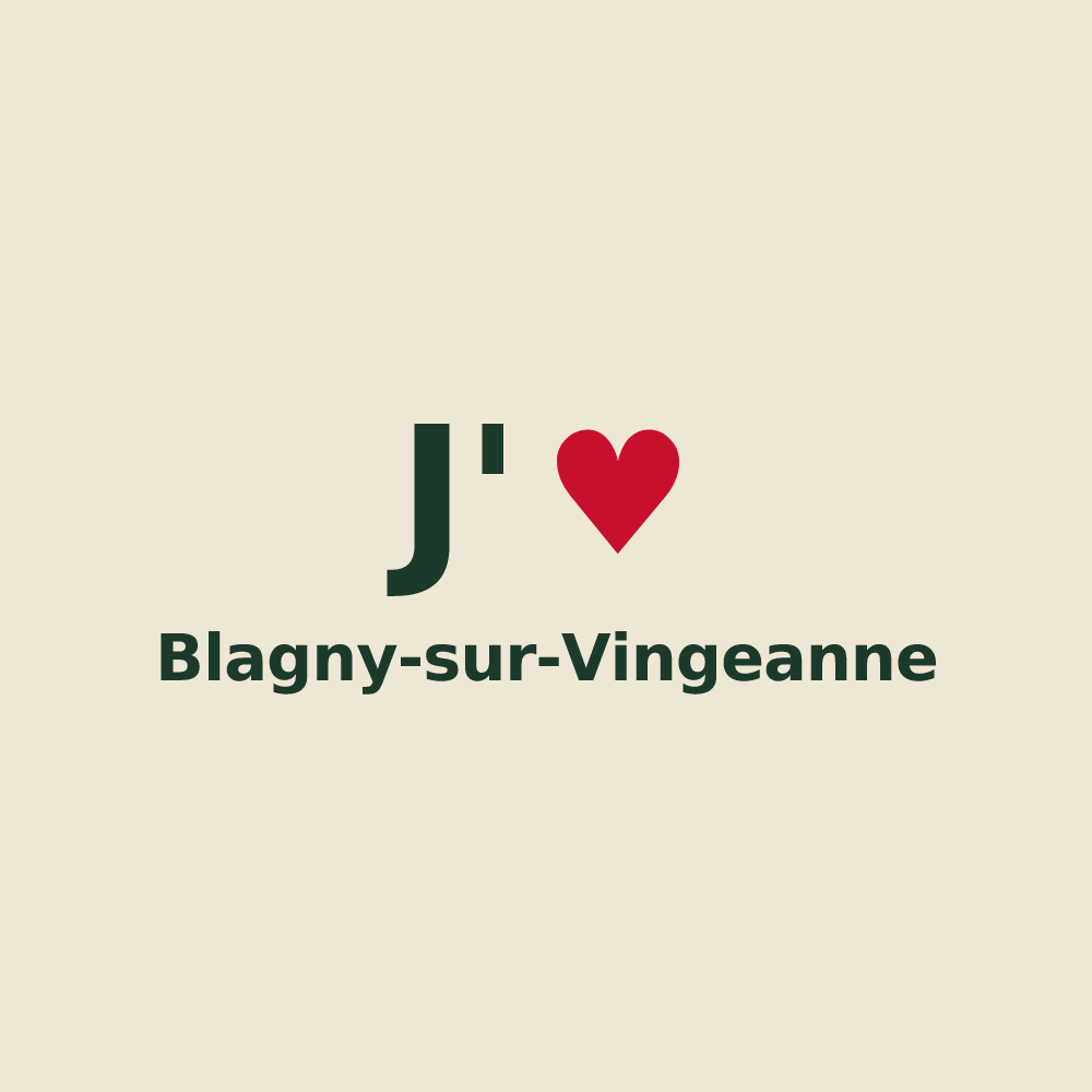 Tote bag personnalisé Blagny-sur-Vingeanne — design J'aime Blagny-sur-Vingeanne