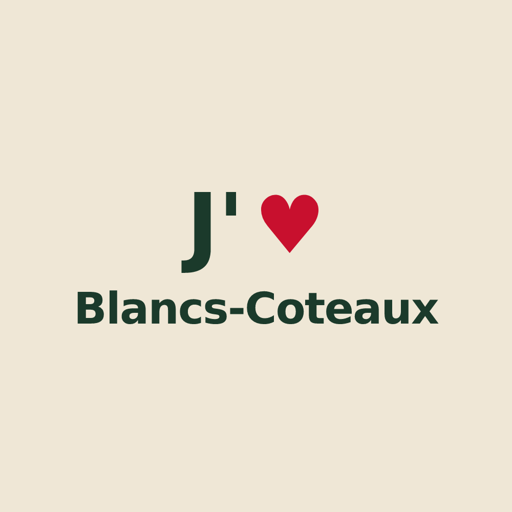 Tote bag personnalisé Blancs-Coteaux — design J'aime Blancs-Coteaux