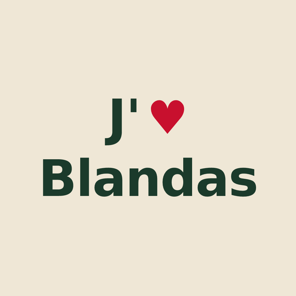 Tote bag personnalisé Blandas — design J'aime Blandas