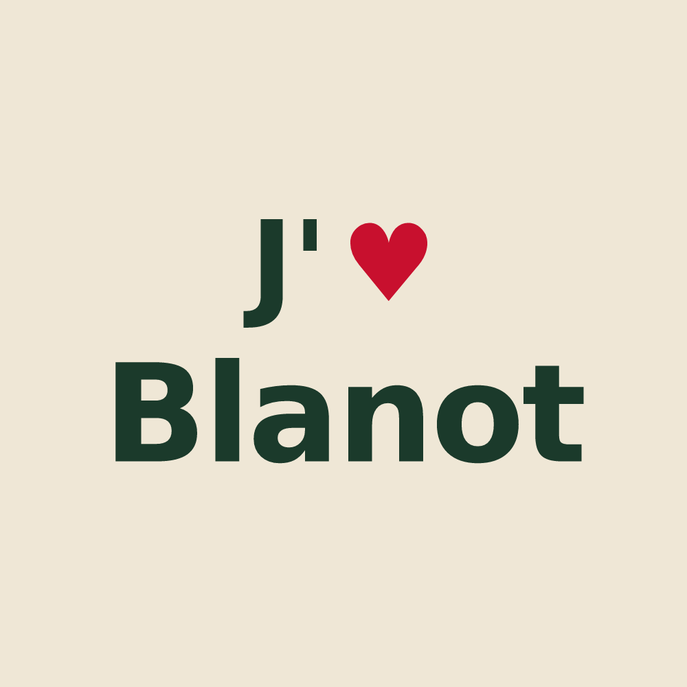 Tote bag personnalisé Blanot — design J'aime Blanot