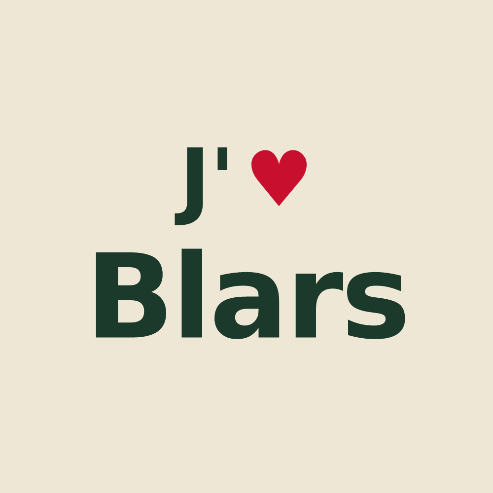 Tote bag personnalisé Blars — design « J'aime Blars » imprimé sur le tote bag