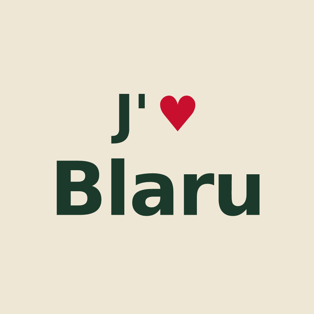 Tote bag personnalisé Blaru — design J'aime Blaru