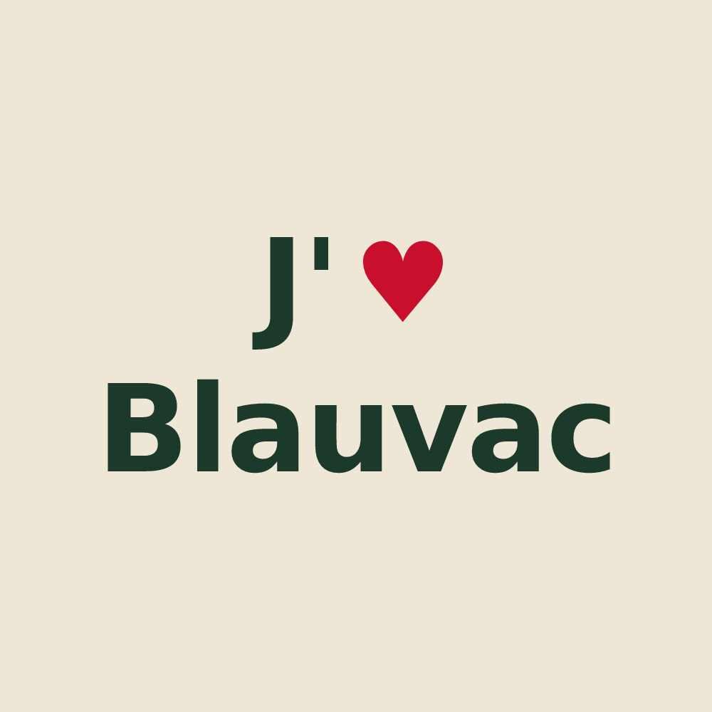 Tote bag personnalisé Blauvac — design J'aime Blauvac