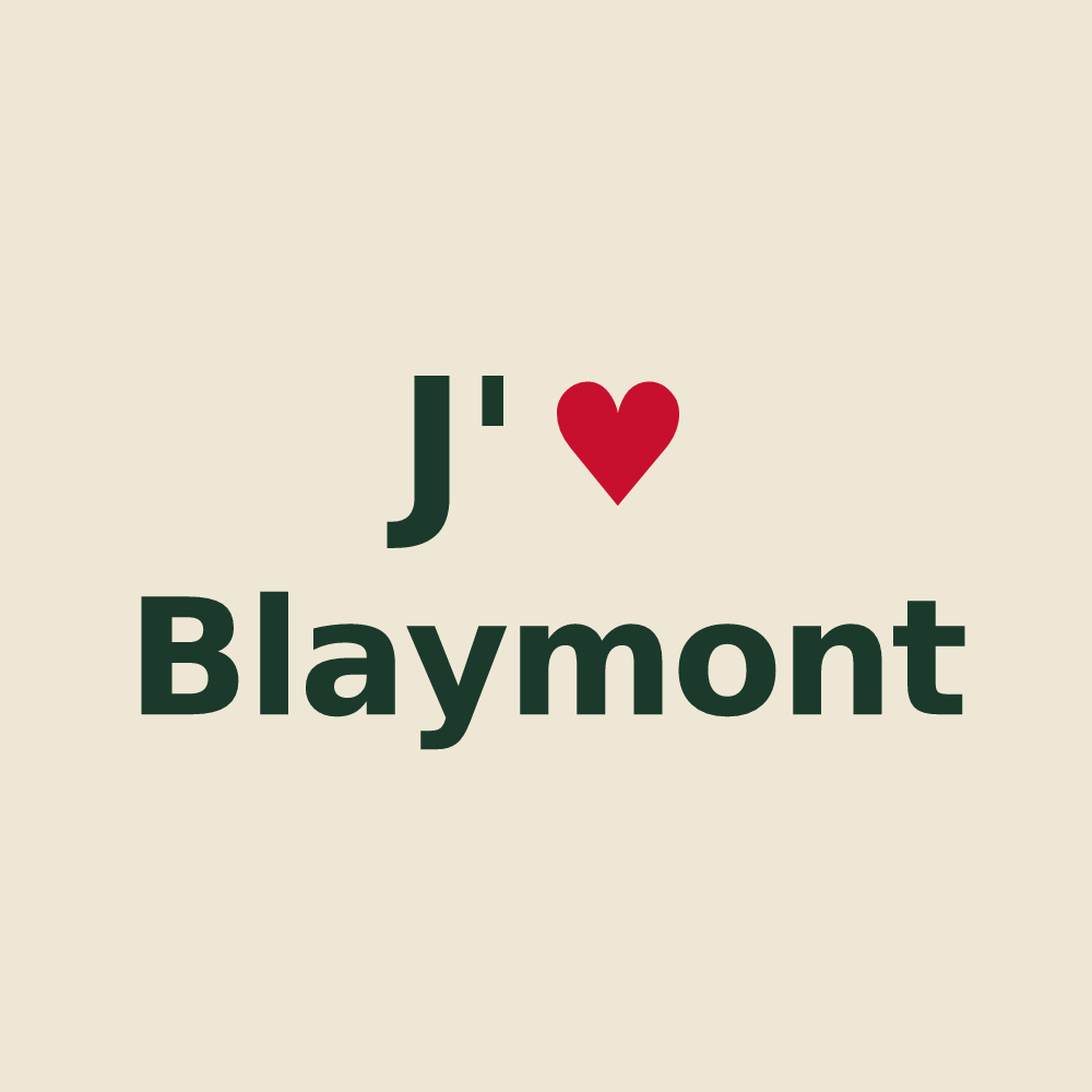 Tote bag personnalisé Blaymont — design J'aime Blaymont