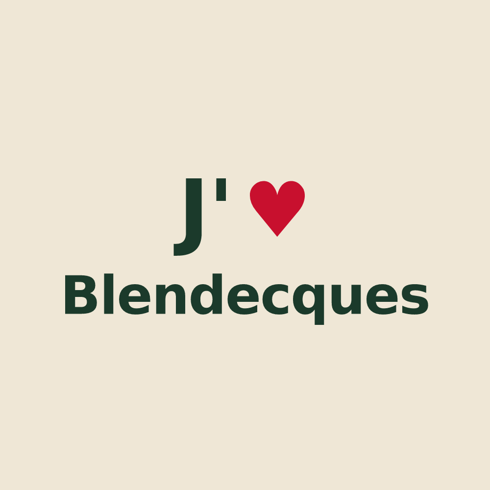 Tote bag personnalisé Blendecques — design « J'aime Blendecques » imprimé sur le tote bag