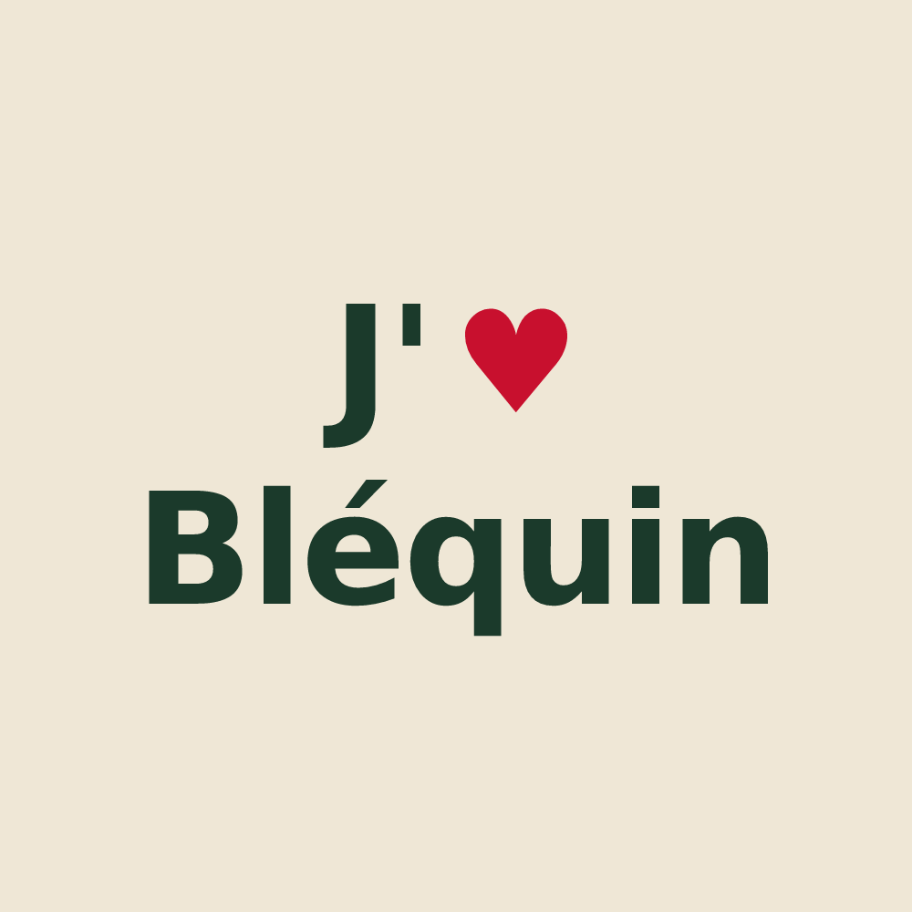 Tote bag personnalisé Bléquin — design J'aime Bléquin