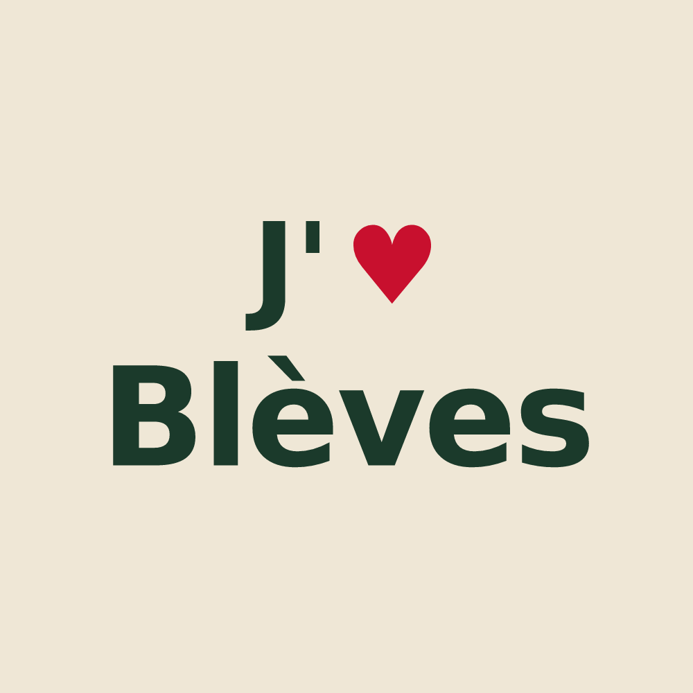 Tote bag personnalisé Blèves — design J'aime Blèves