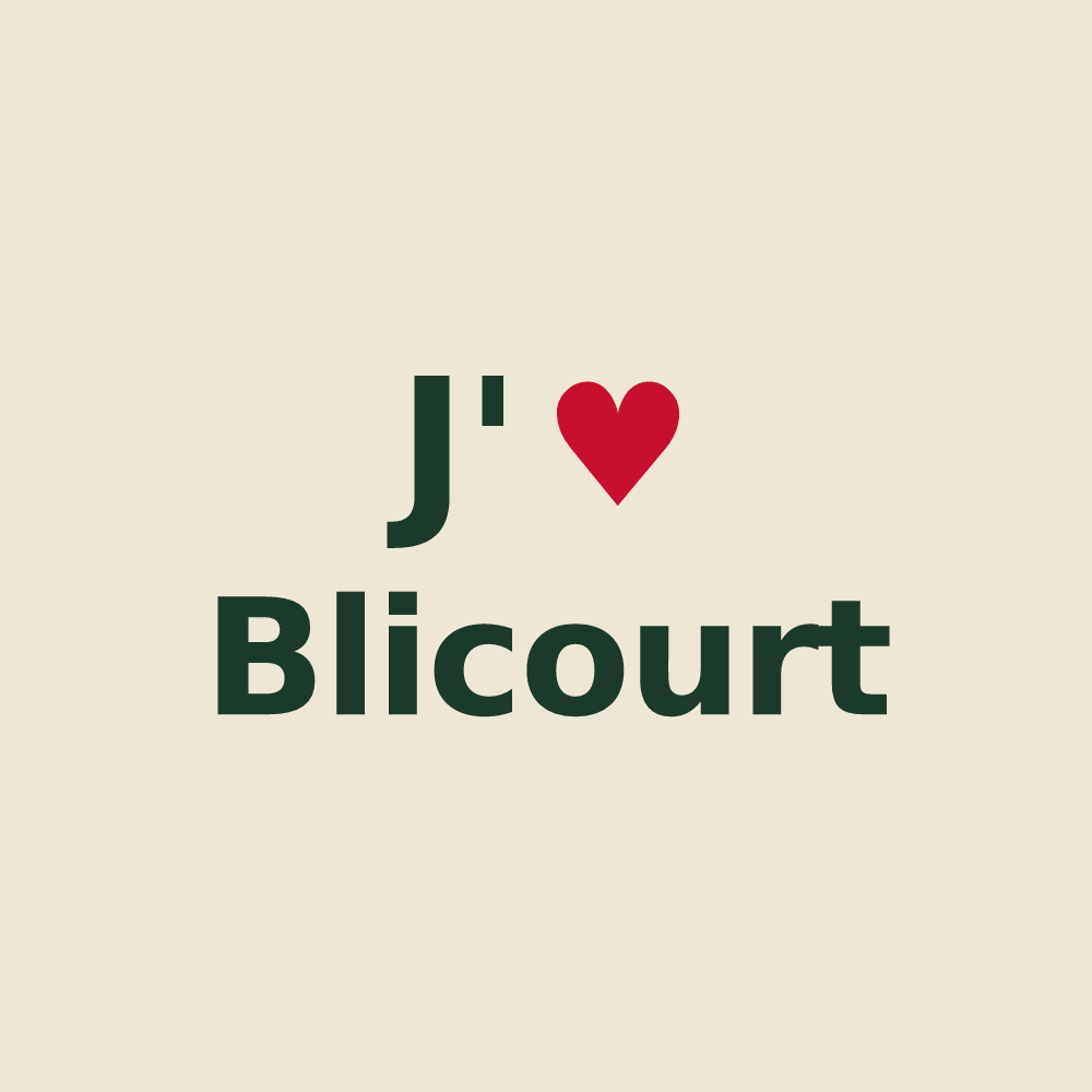 Tote bag personnalisé Blicourt — design J'aime Blicourt