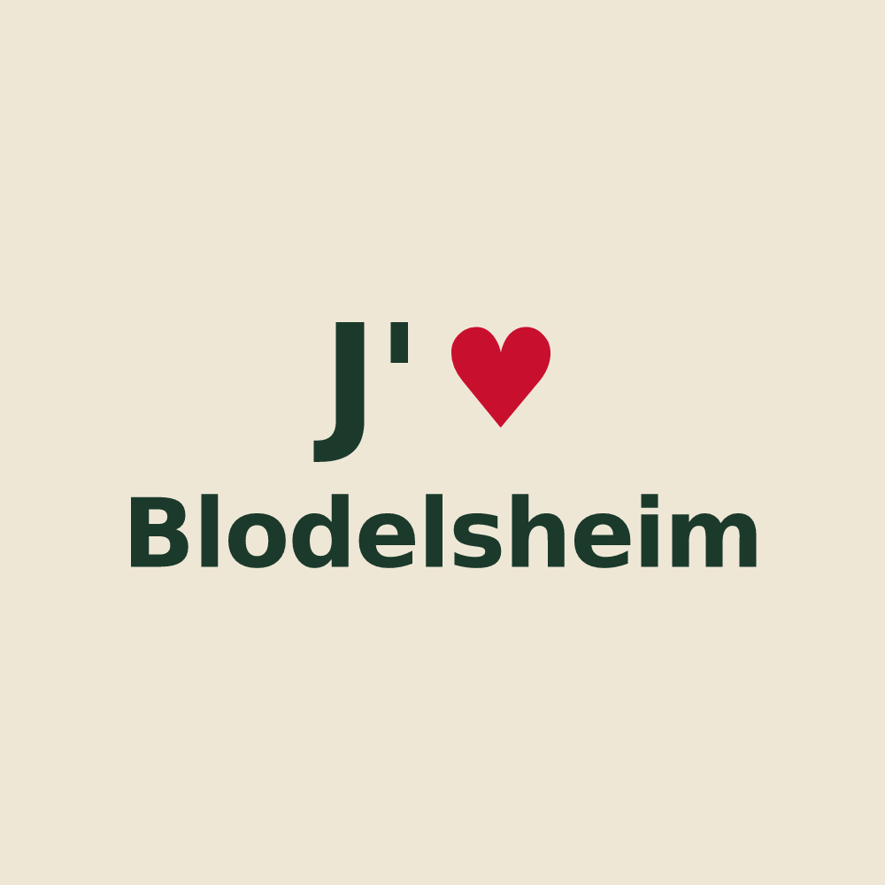 Tote bag personnalisé Blodelsheim — design J'aime Blodelsheim