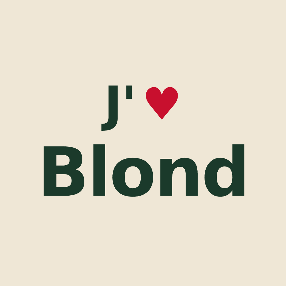 Tote bag personnalisé Blond — design « J'aime Blond » imprimé sur le tote bag