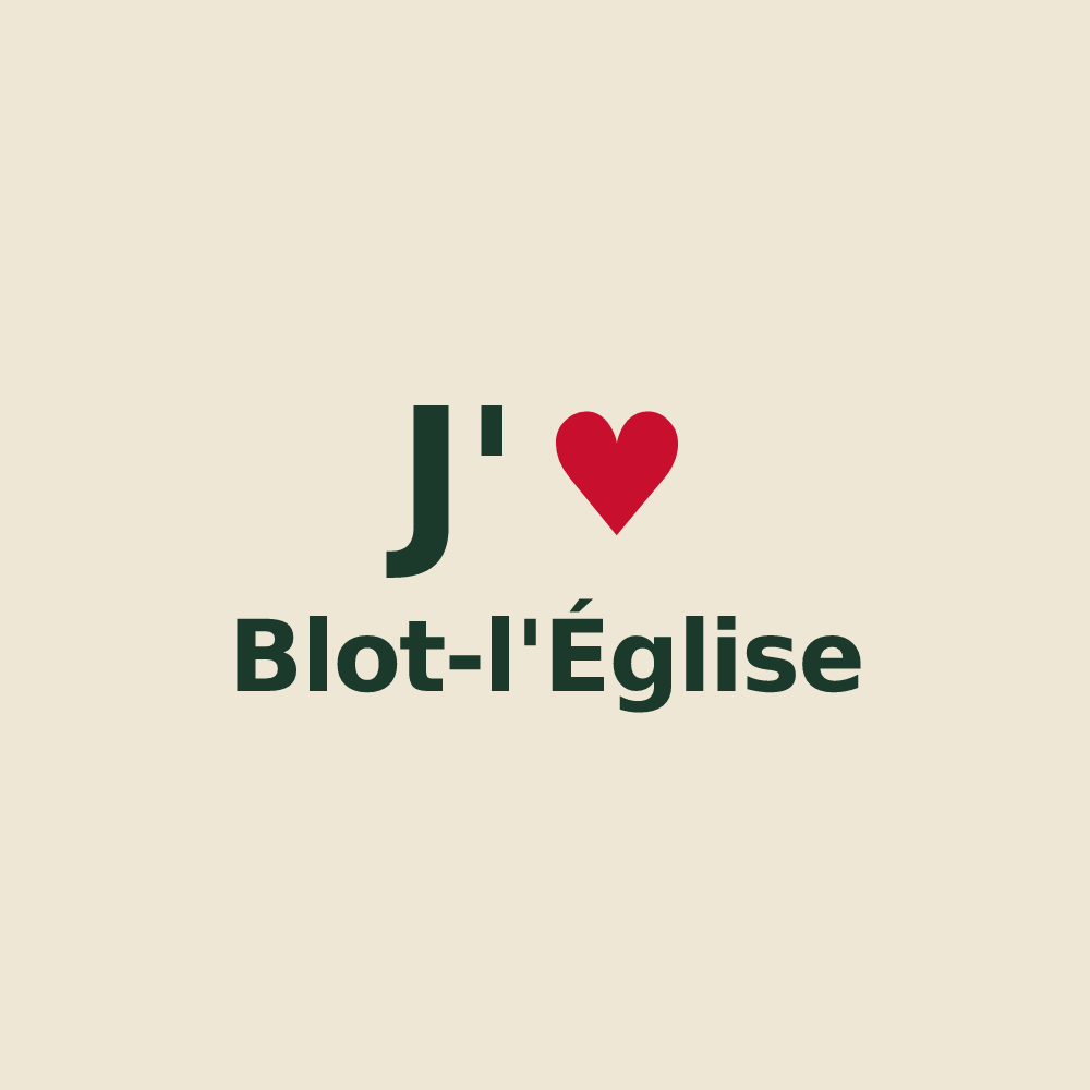 Tote bag personnalisé Blot-l'Église — design J'aime Blot-l'Église