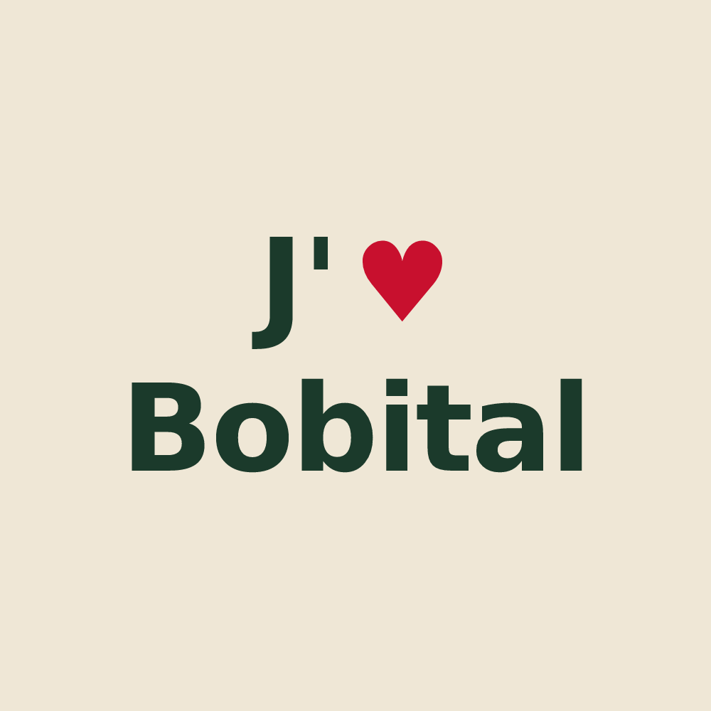 Tote bag personnalisé Bobital — design J'aime Bobital