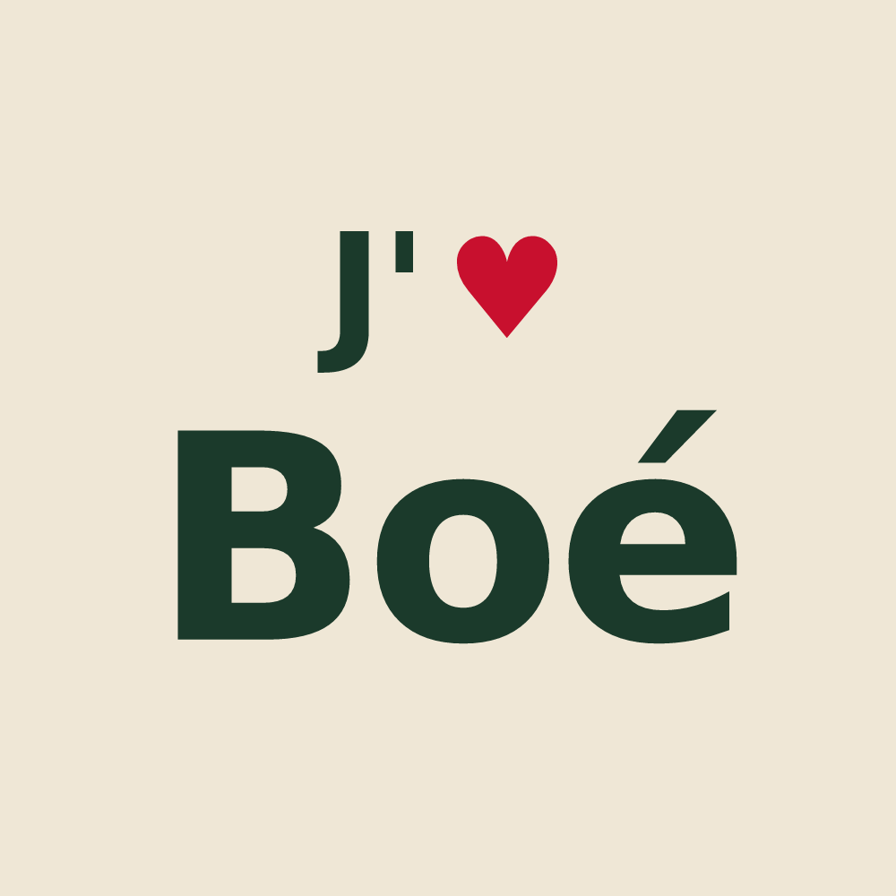 Tote bag personnalisé Boé — design J'aime Boé