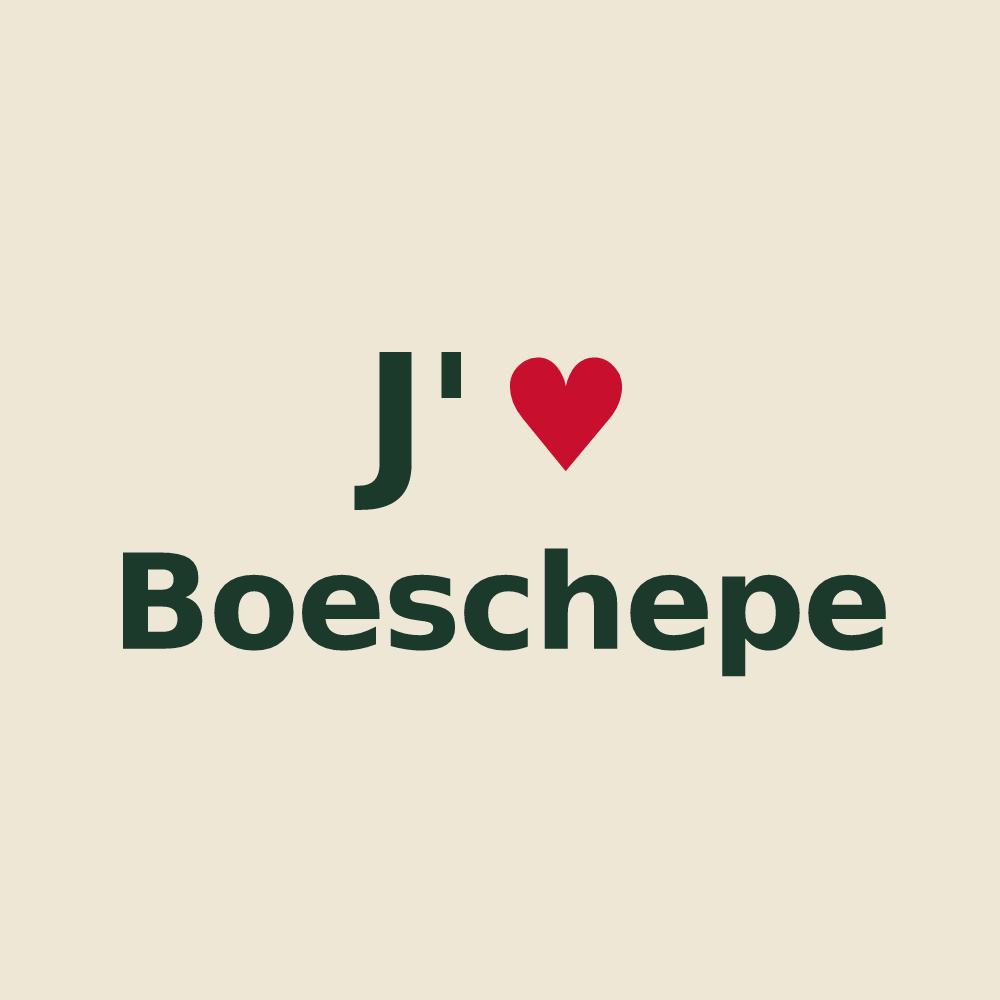 Tote bag personnalisé Boeschepe — design J'aime Boeschepe
