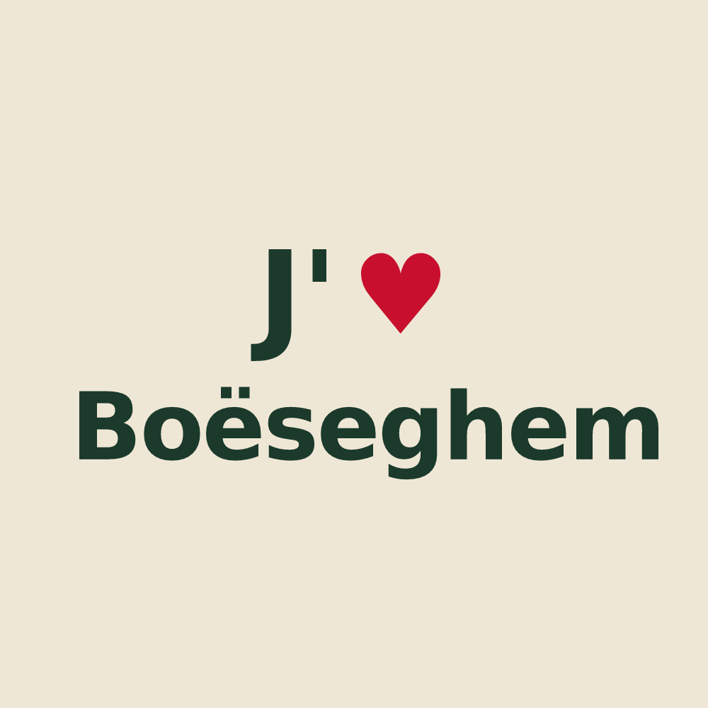 Tote bag personnalisé Boëseghem — design J'aime Boëseghem