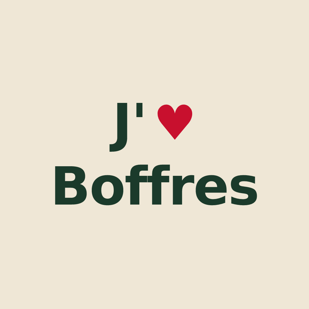 Tote bag personnalisé Boffres — design J'aime Boffres