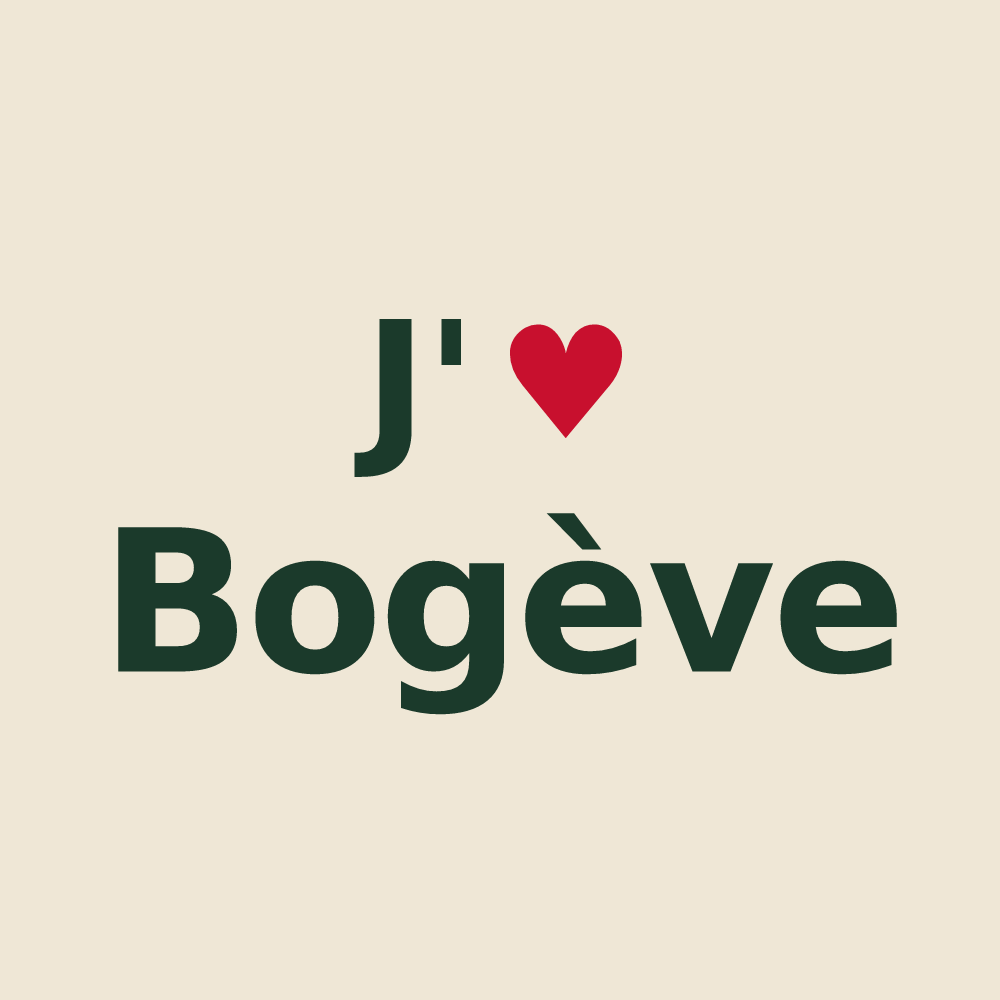 Tote bag personnalisé Bogève — design J'aime Bogève