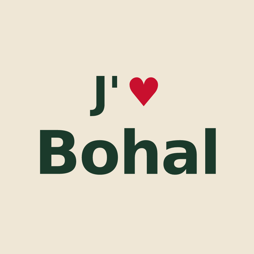 Tote bag personnalisé Bohal — design J'aime Bohal