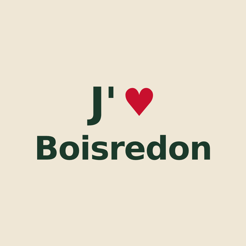 Tote bag personnalisé Boisredon — design J'aime Boisredon
