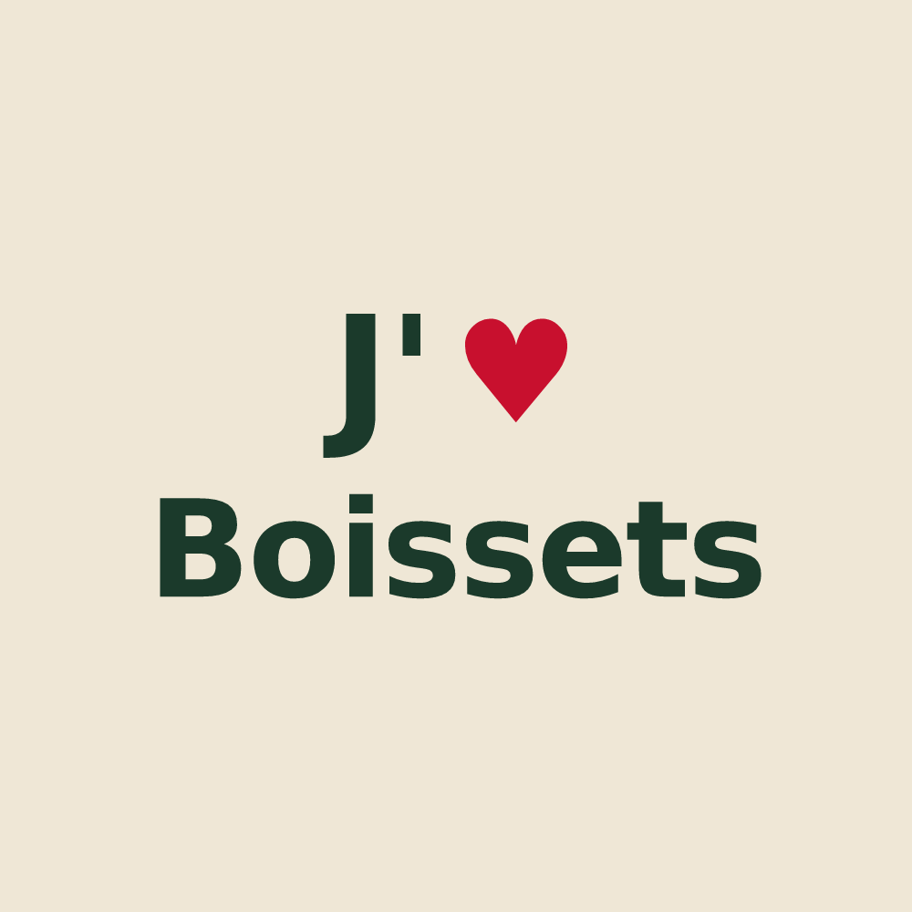 Tote bag personnalisé Boissets — design J'aime Boissets