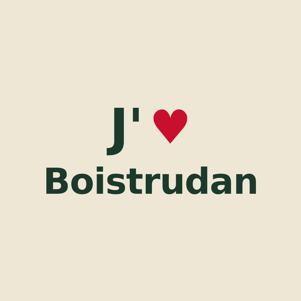 Tote bag personnalisé Boistrudan — design J'aime Boistrudan