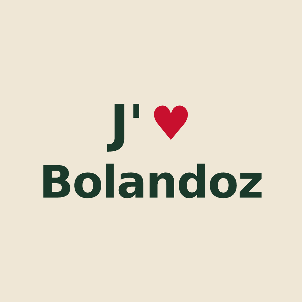 Tote bag personnalisé Bolandoz — design J'aime Bolandoz