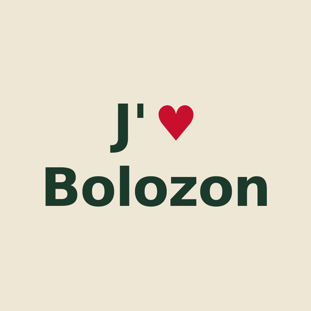 Tote bag personnalisé Bolozon — design J'aime Bolozon