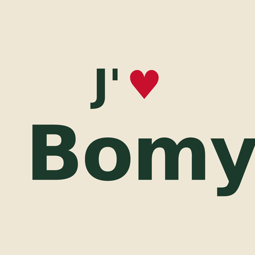 Tote bag personnalisé Bomy — design J'aime Bomy